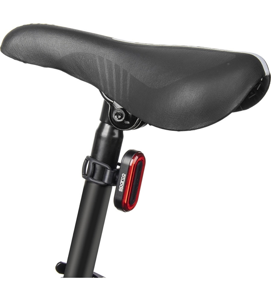 FANALINO POSTERIORE PER BICICLETTA SPARCO IN ALLUMINIO E SILICONE, 3 MODALITA' DI ILLUMINAZIONE